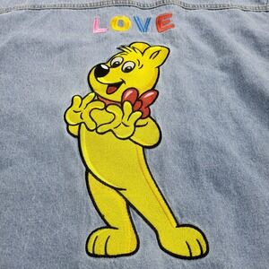 Haribo JCPenney Denim Shirt Embroidered Bear Graphic Long Sleeve Button Up Sz M